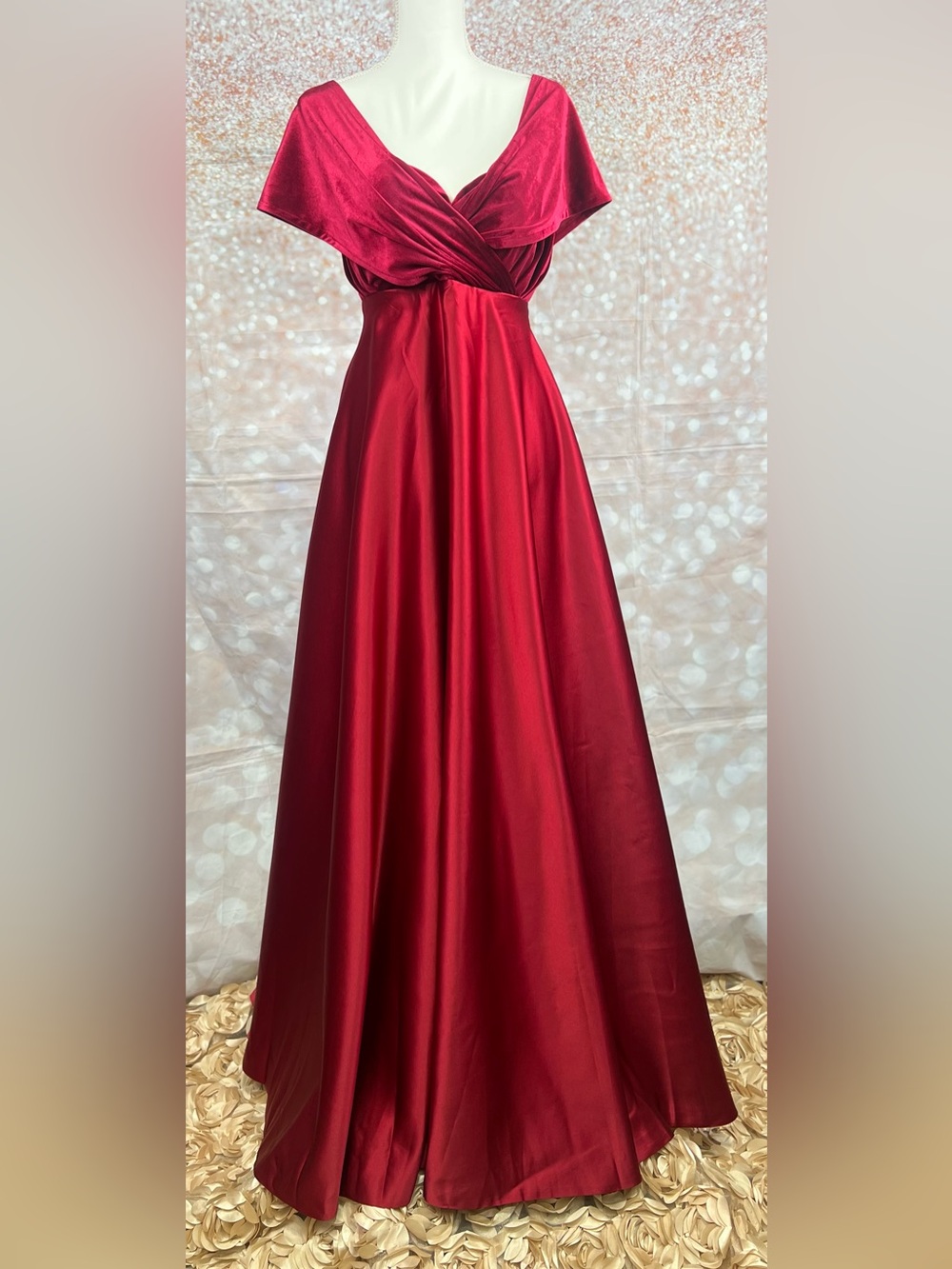 Elegant Red Satin A-Line Women's Skirt